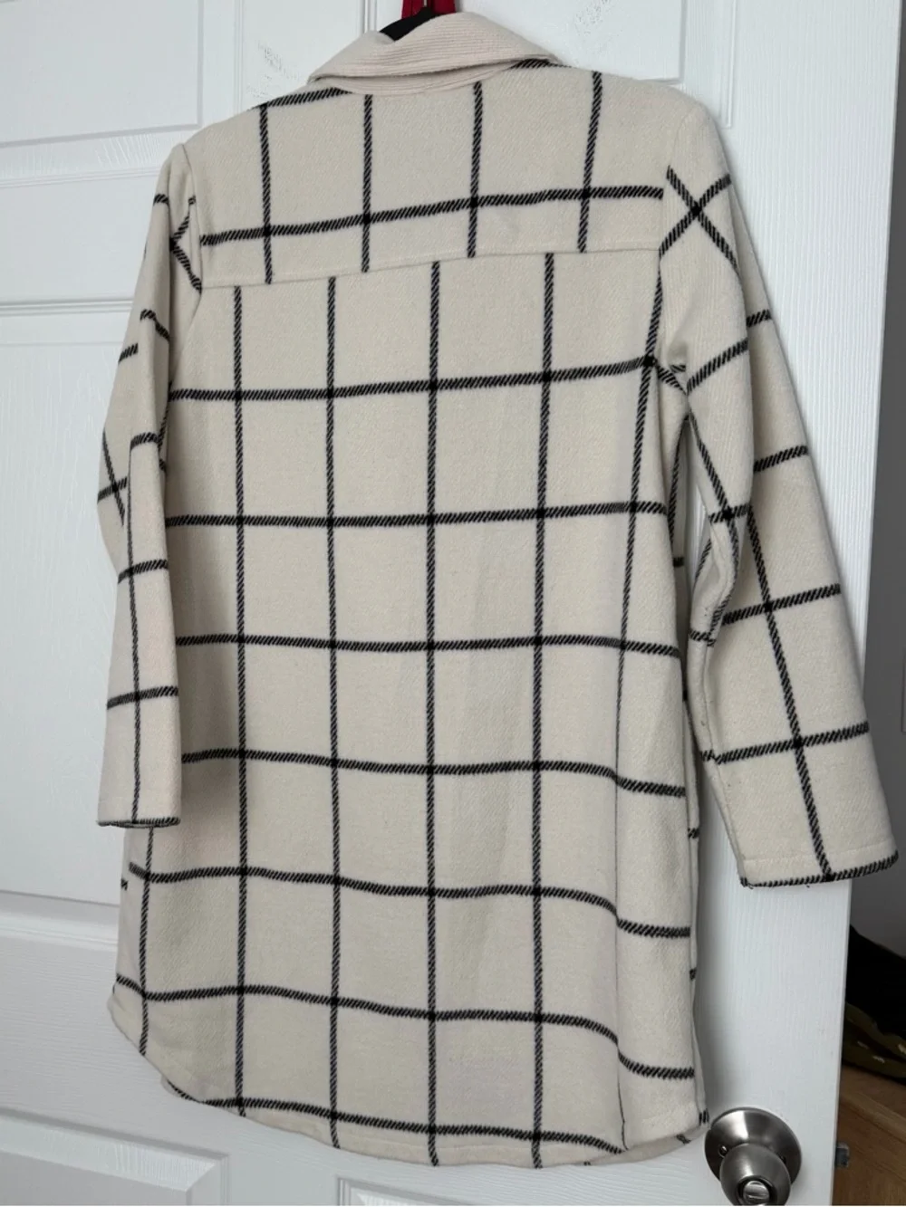 MELLODAY Cream Plaid Button-Front Shacket - Picture 4 of 6